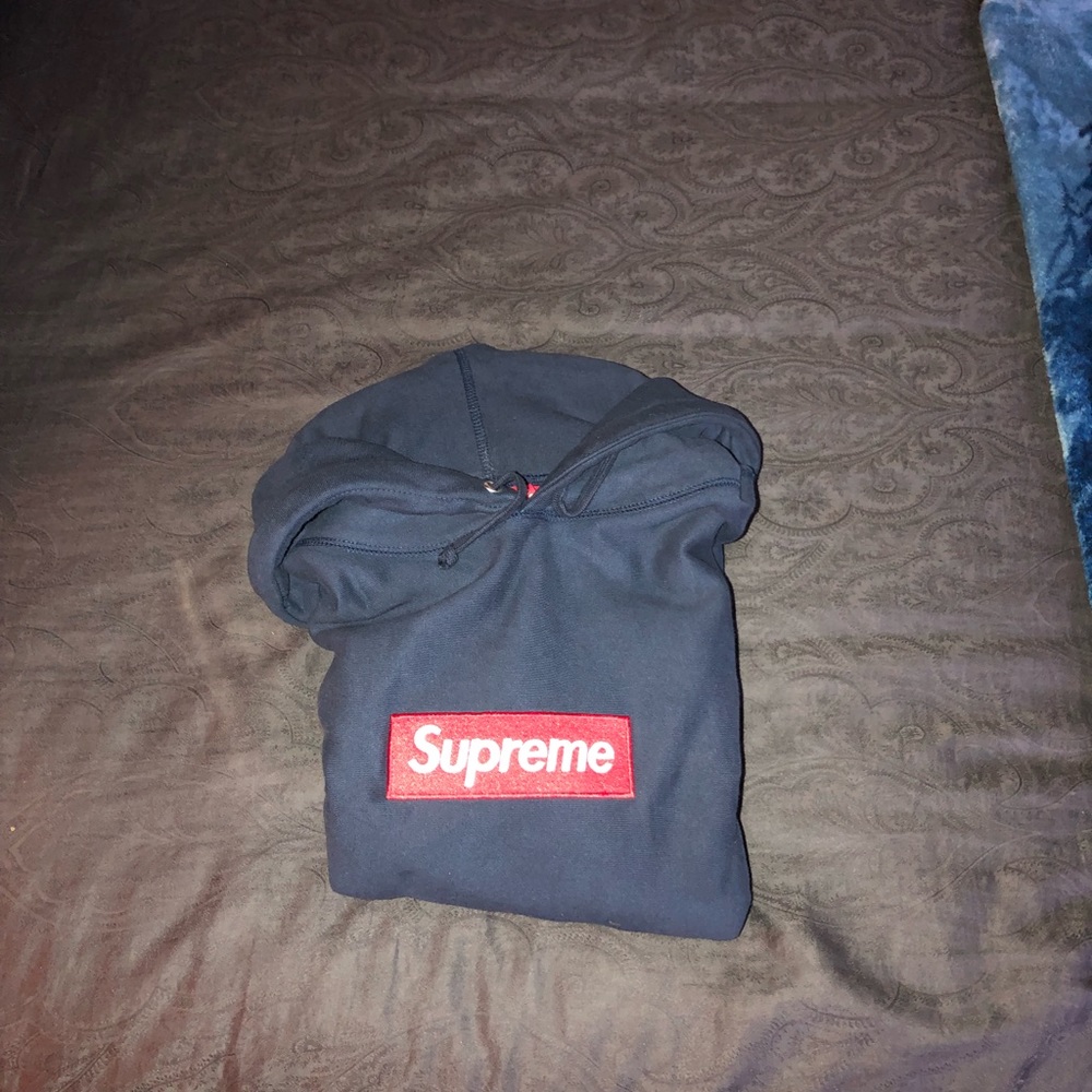 Supreme fw16 box logo hoodie navy XL